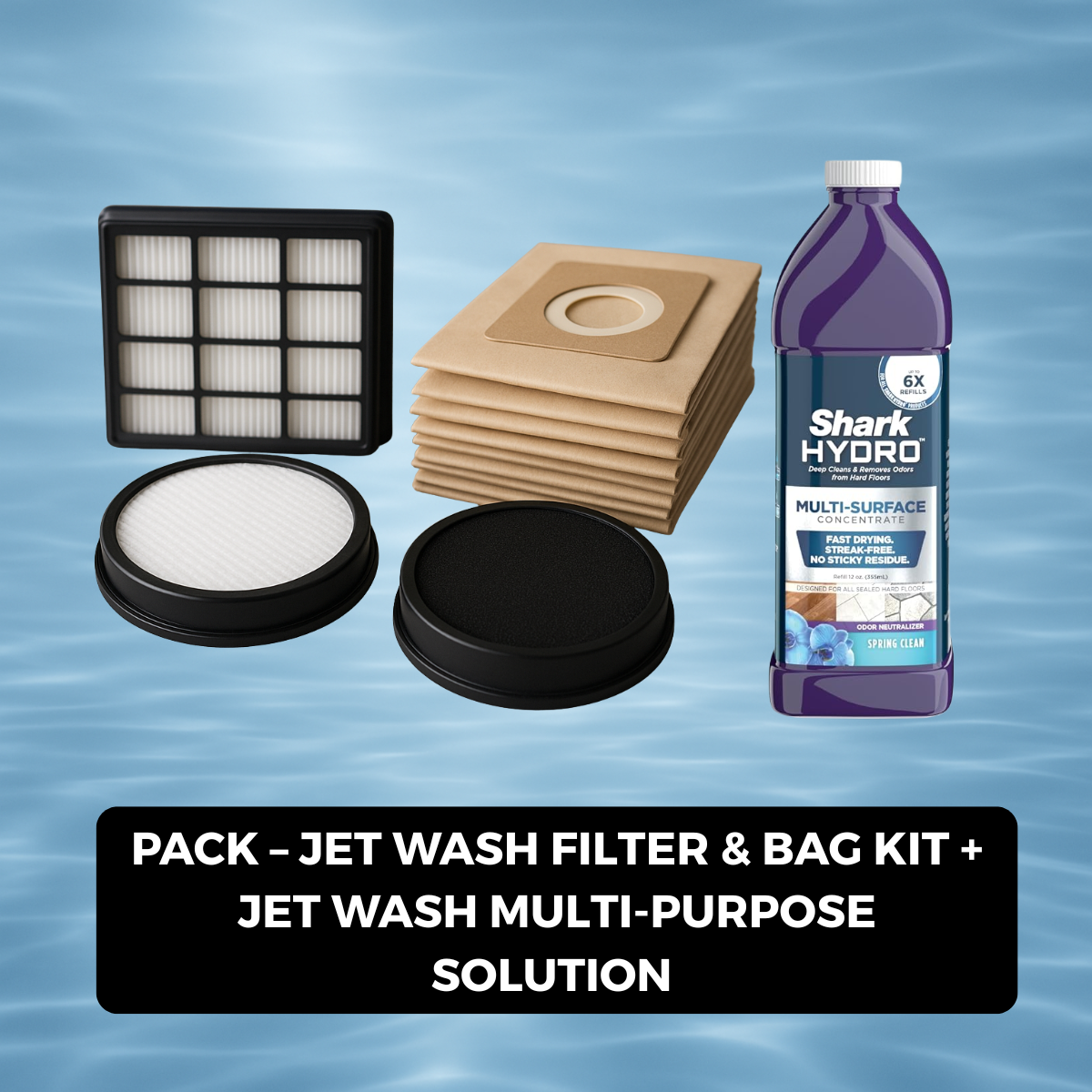 PACK – JET WASH FILTER & BAG KIT + MULTI-PURPOSE SOLUTION