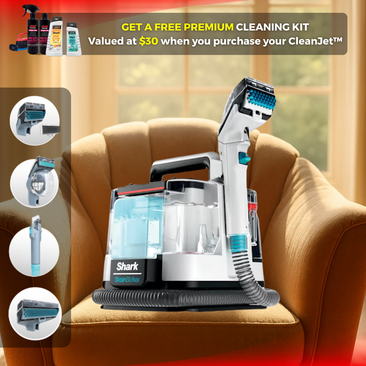 CleanJet™ Vacuum – Refresh your space by removing odors and stains