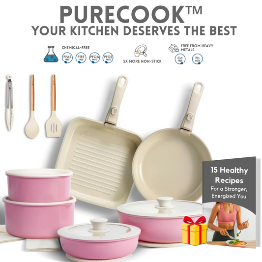 PureCook™ Ceramic Cookware Set – 22-Piece Edition